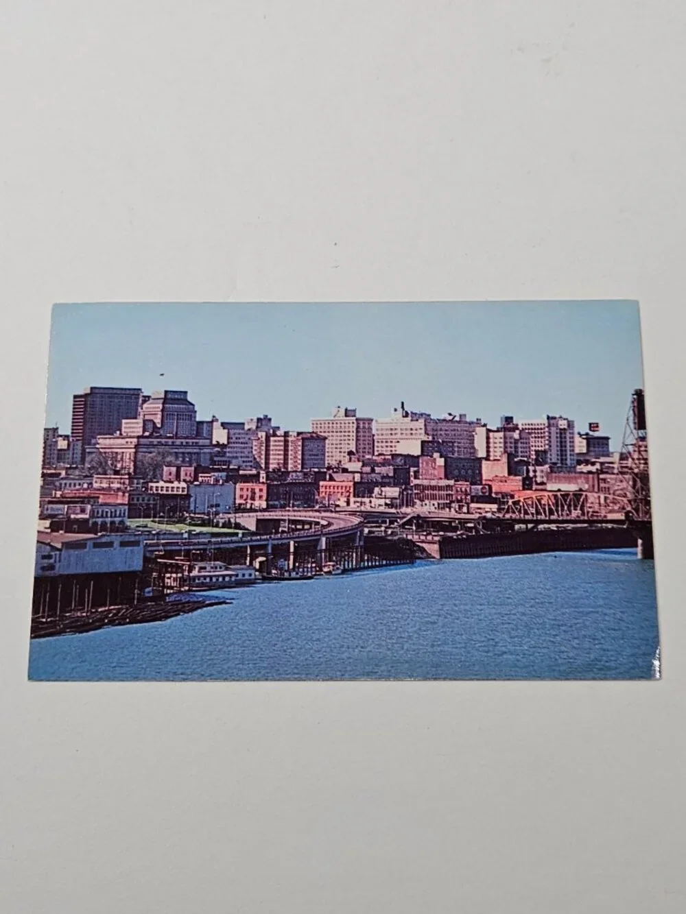 Portland Oregon Skyline Williamette River Postcard